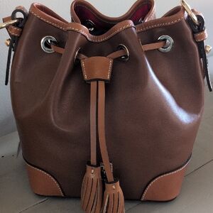Brown Leather Bucket Bag